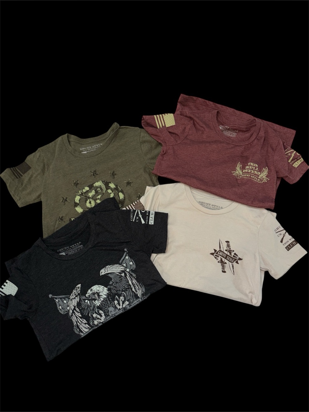 Bundle-- Grunt Style 4 t-shirts size: S